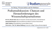 thumbnail of medium Podiumsdiskussion "Chancen und Herausforderungen des Wissenschaftsjournalismus"