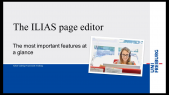 ILIAS Page Editor - The most important features at a glance
